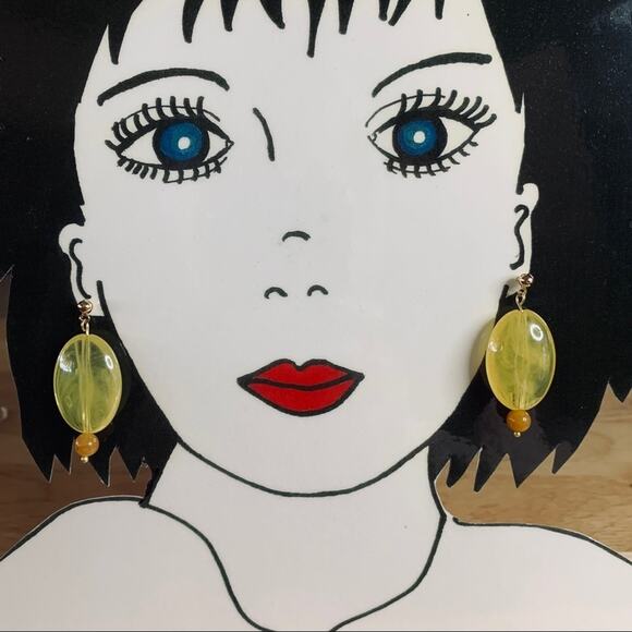 Yellow gold plated stud earrings handmade - Picture 1 of 3